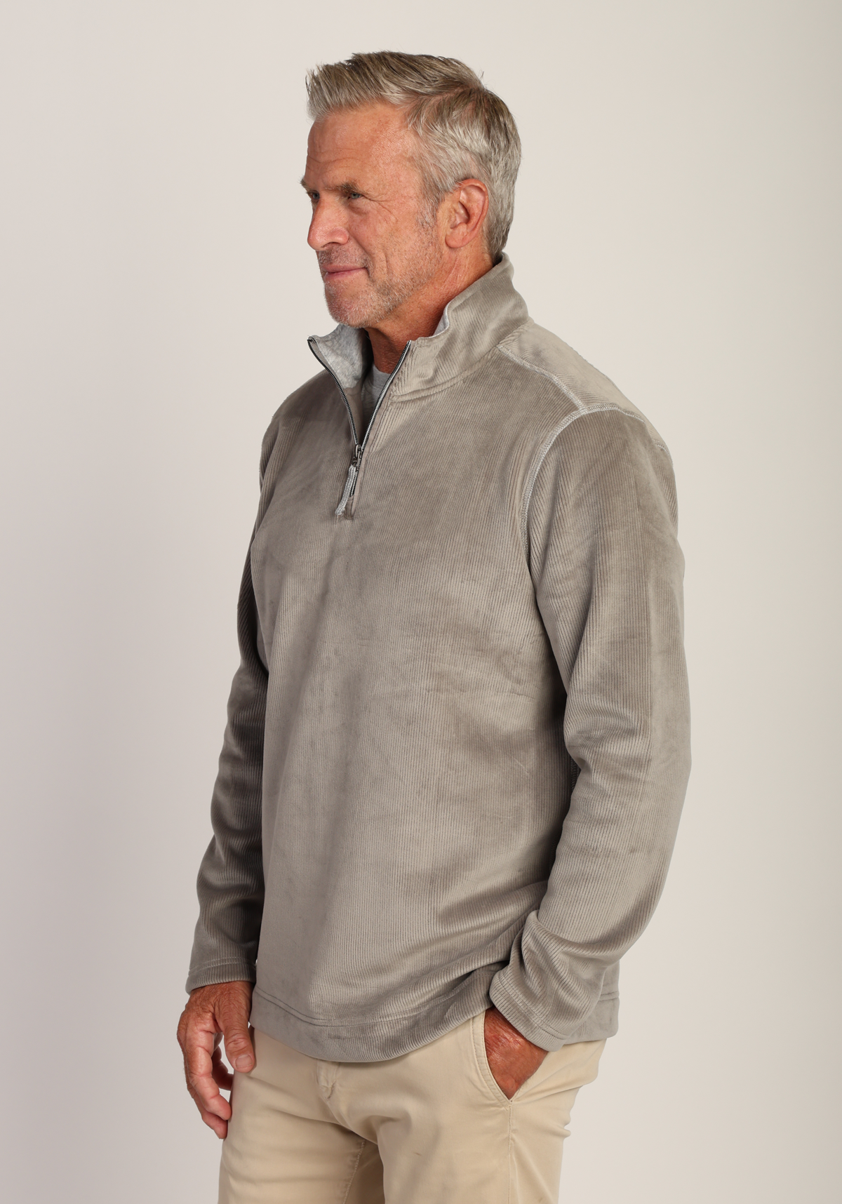 Apres Lux Sueded Cord 1/4 Zip Pullover