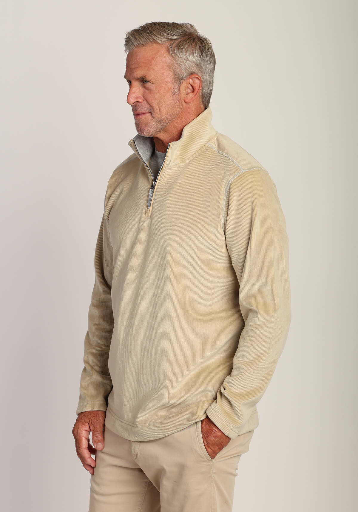 Apres Lux Sueded Cord 1/4 Zip Pullover