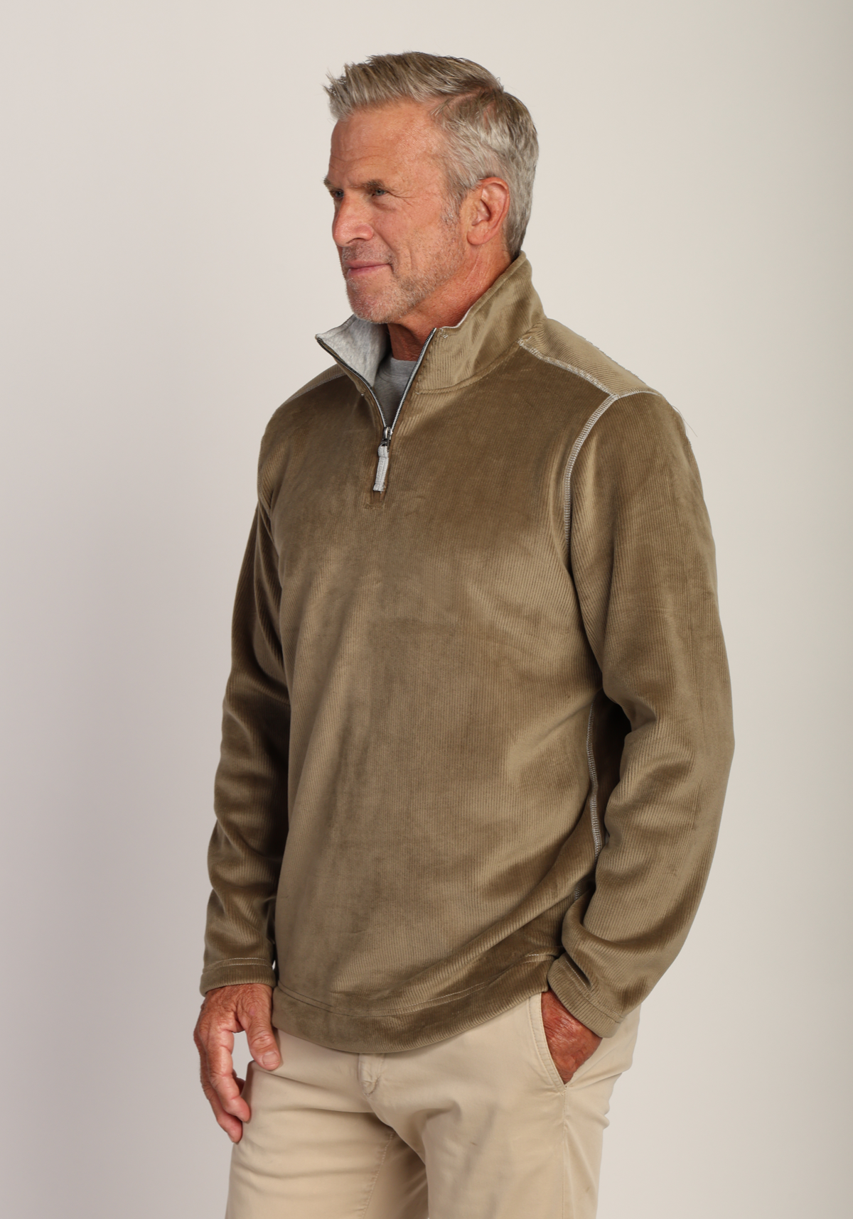 Apres Lux Sueded Cord 1/4 Zip Pullover
