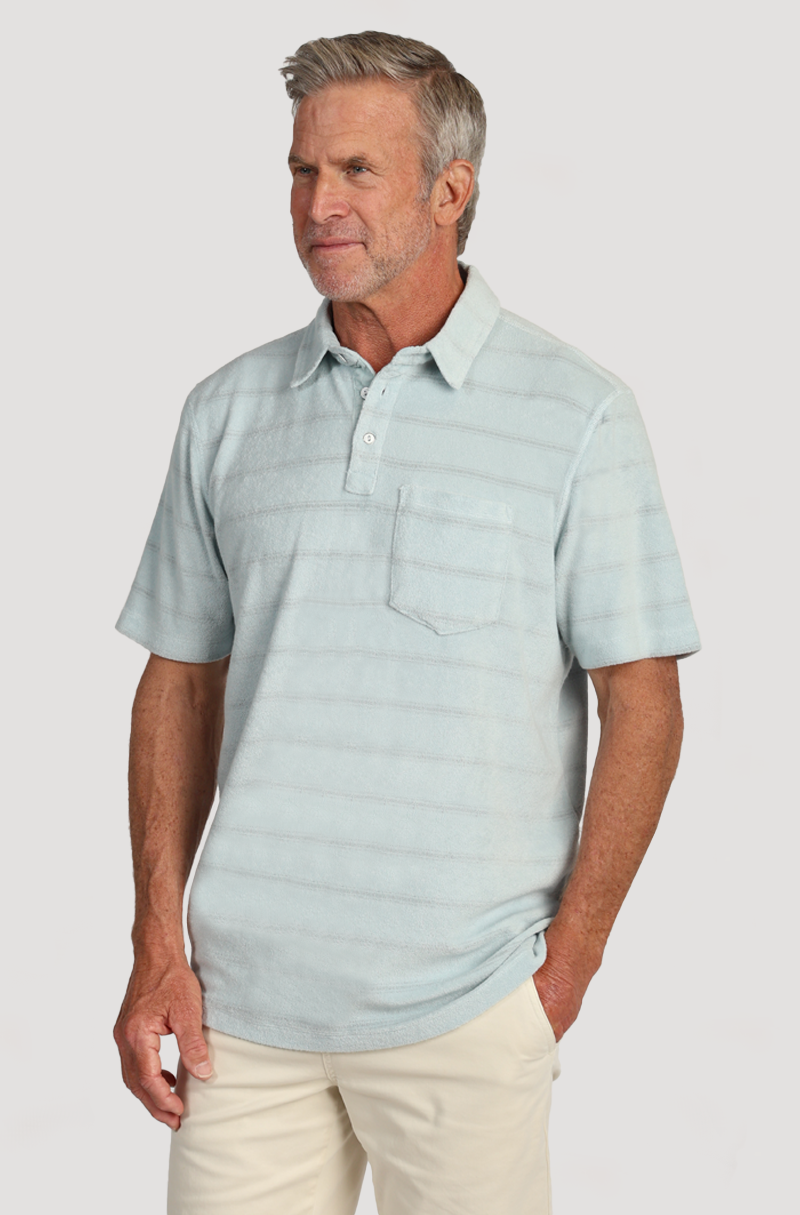 Cabana Towel Terry Stripe Polo