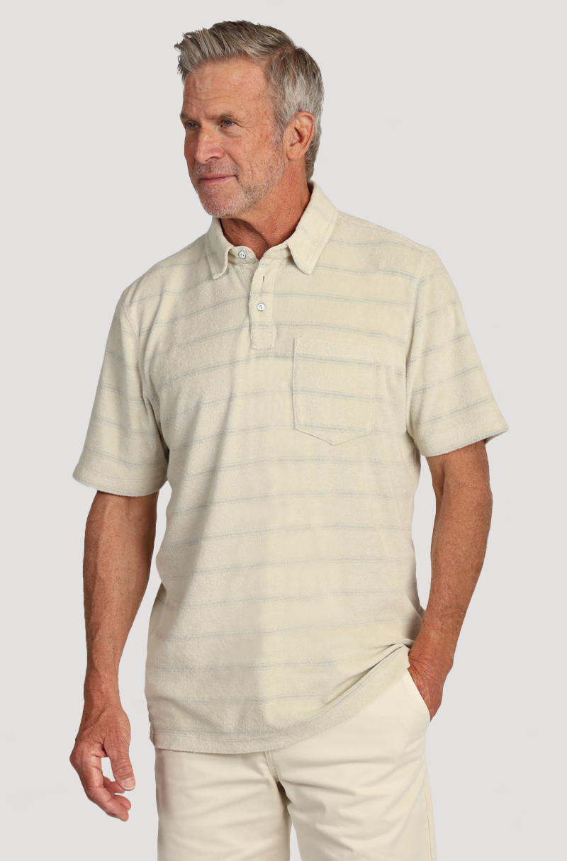 Cabana Towel Terry Stripe Polo