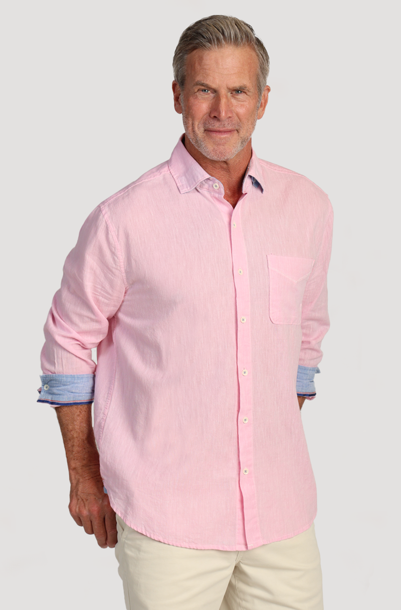 Washed Melange Linen L/S Shirt