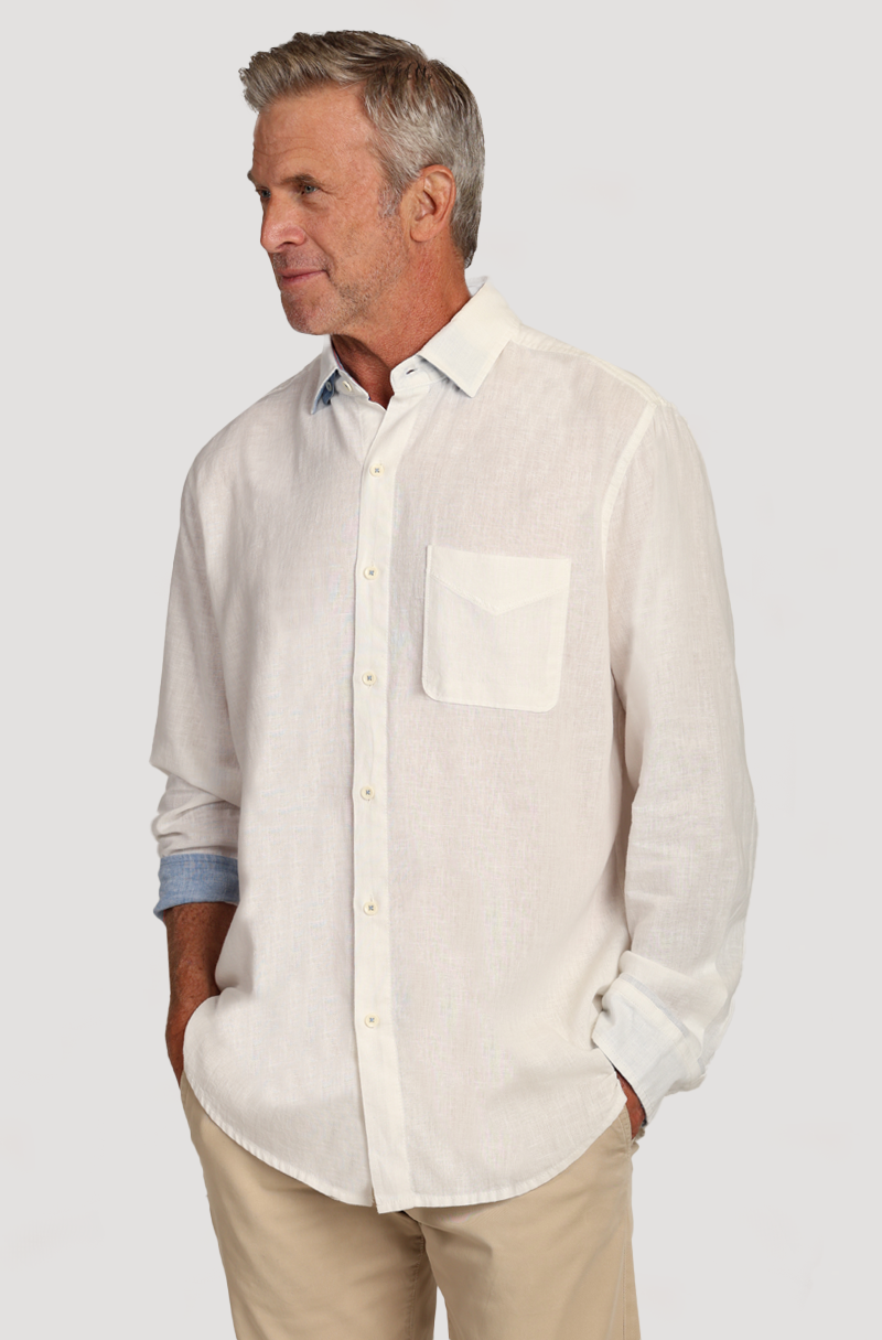 Washed Melange Linen L/S Shirt