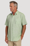 Washed Melange Linen Mini Checks Shirt