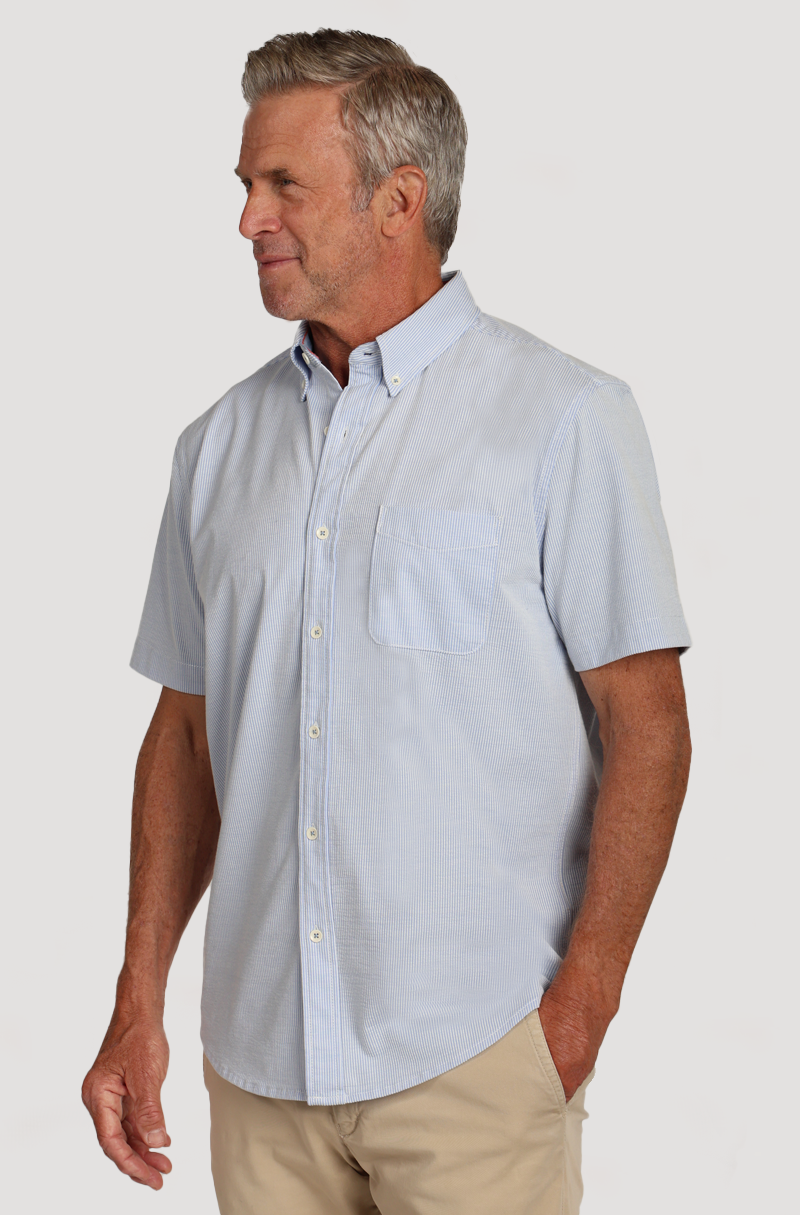 Stretch Knit Seersucker Shirt