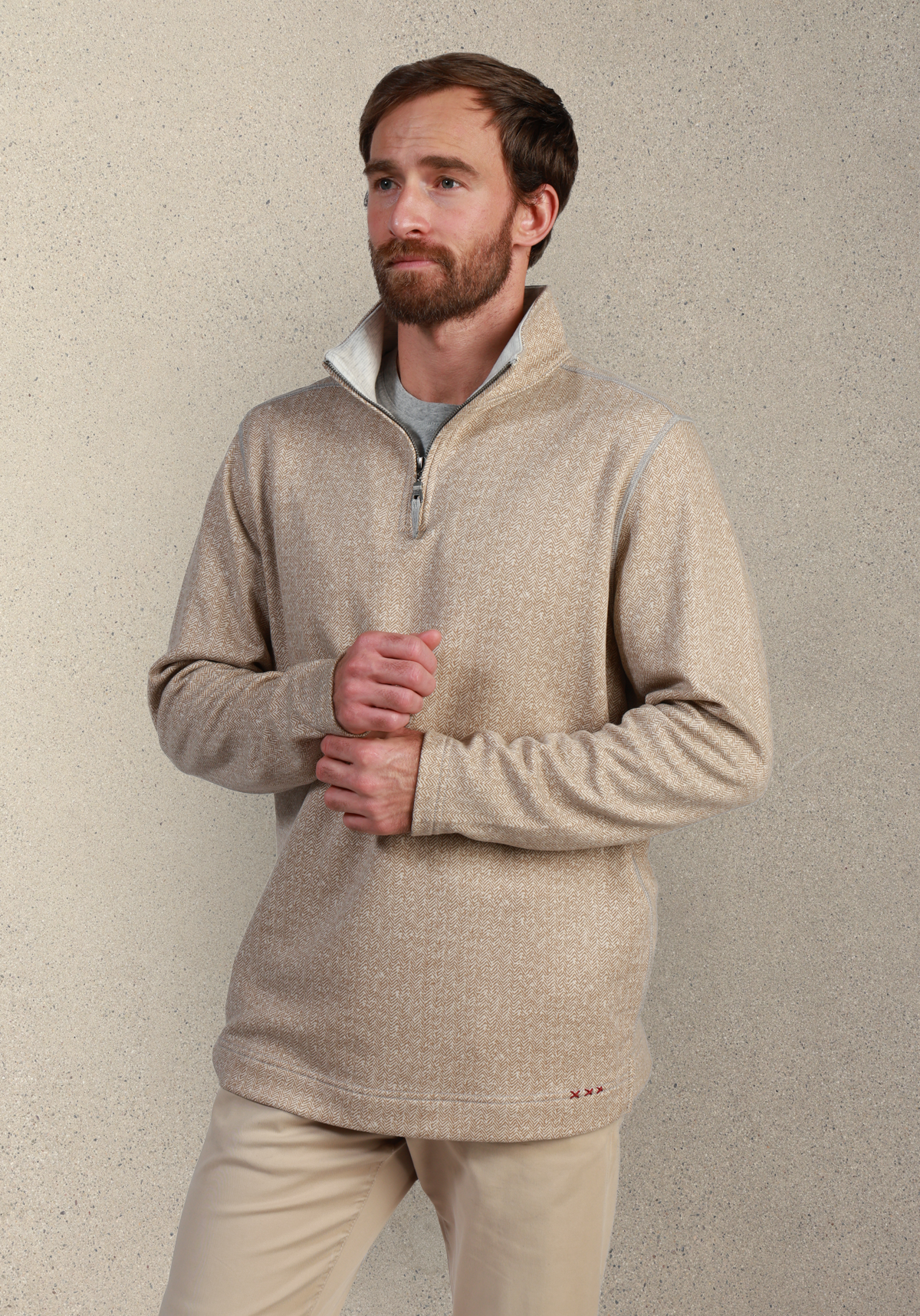 Herringbone Fleece Quarter-Zip