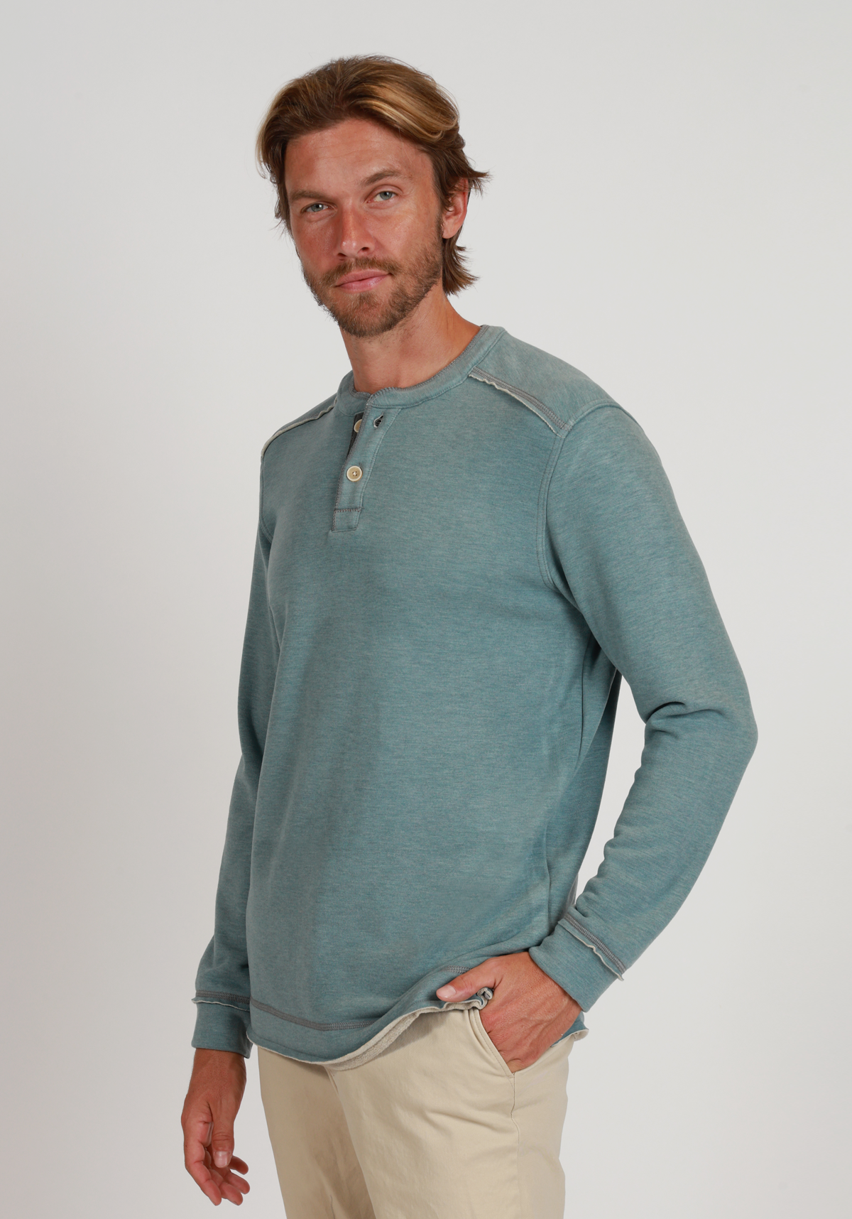 Lux Cloud Double-Sided Sweater Knit Henley
