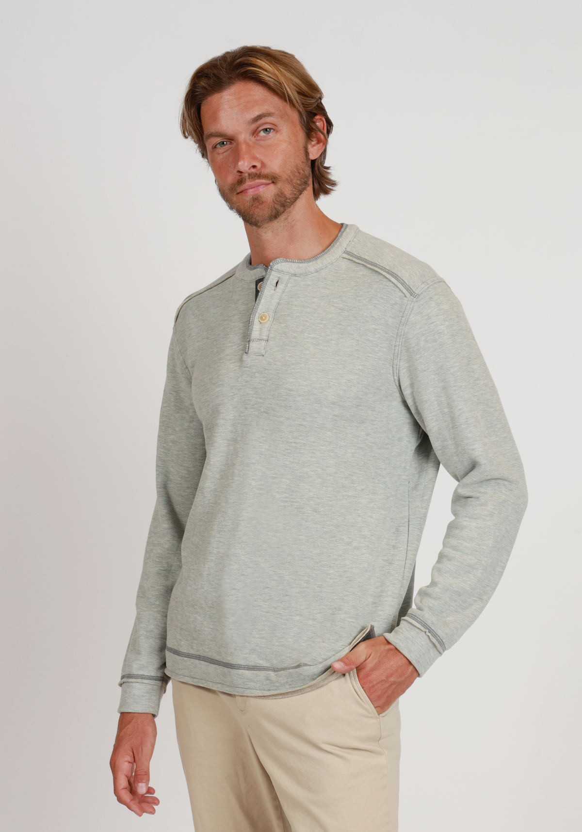 Lux Cloud Double-Sided Sweater Knit Henley