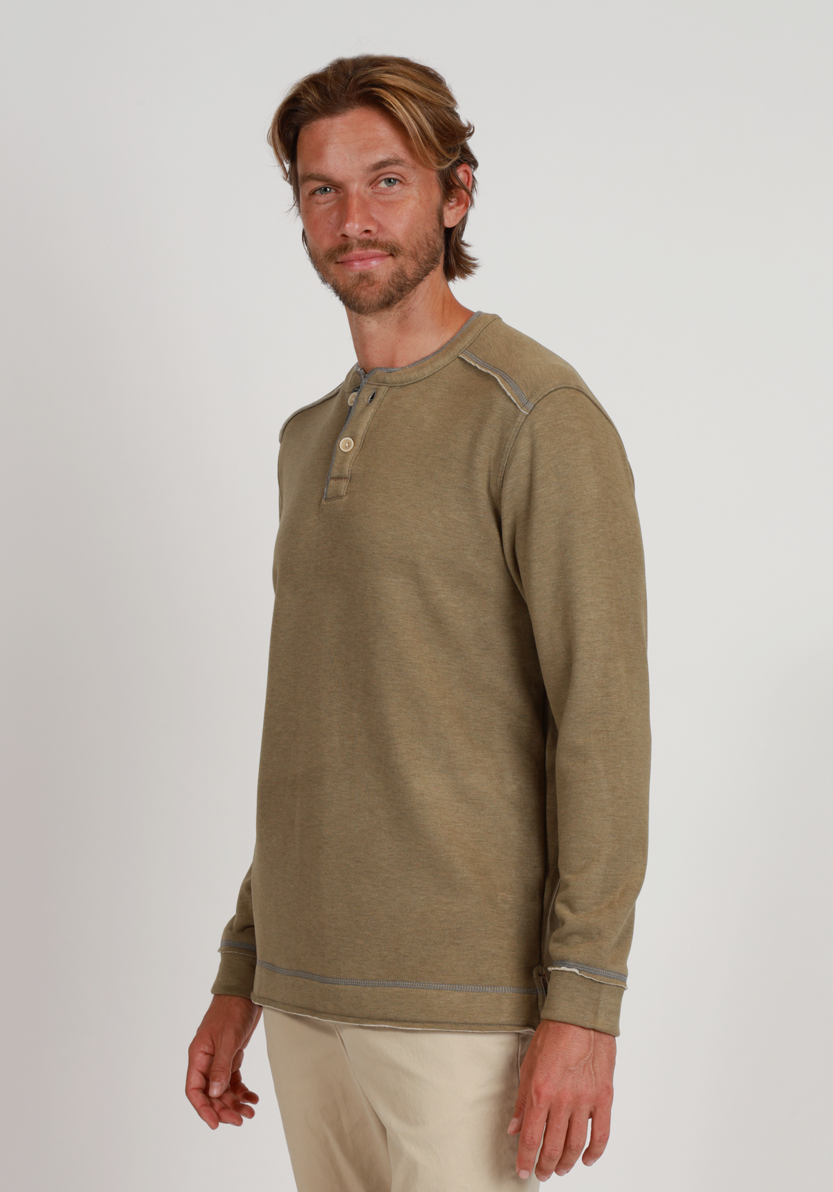 Lux Cloud Double-Sided Sweater Knit Henley