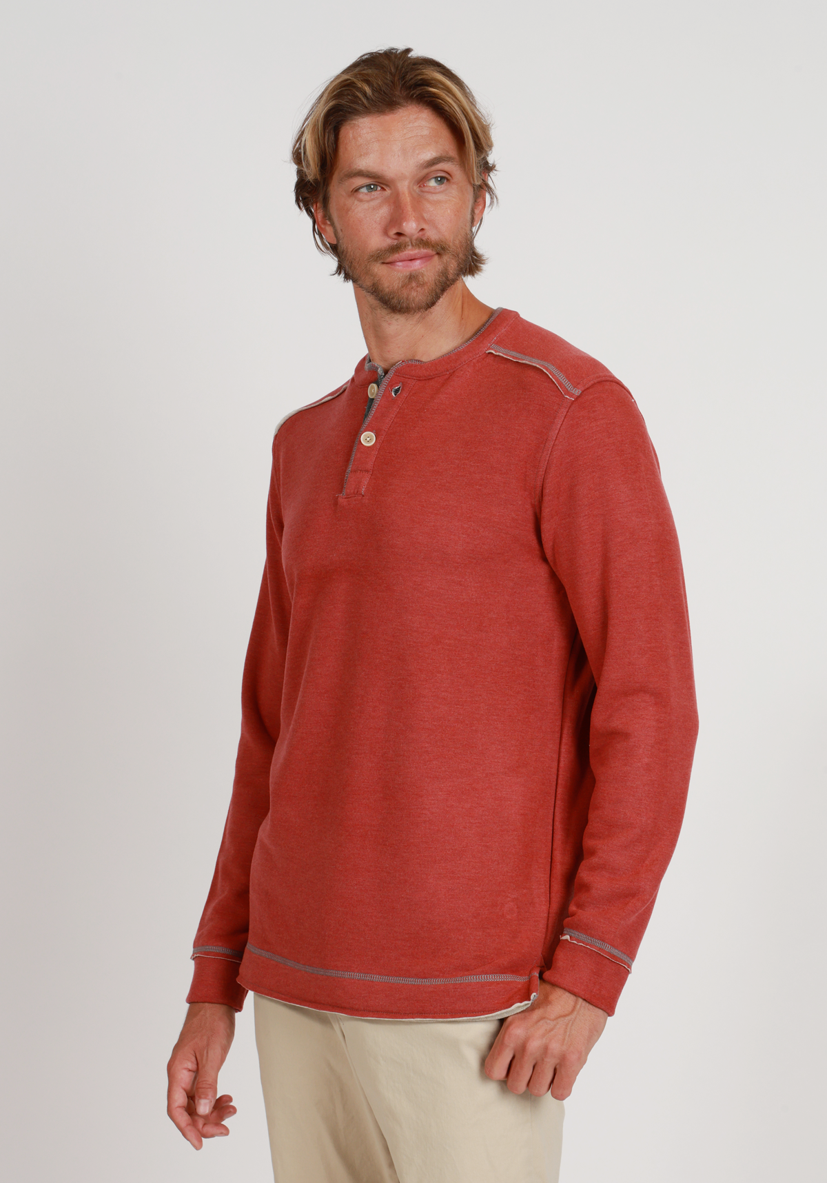 Lux Cloud Double-Sided Sweater Knit Henley