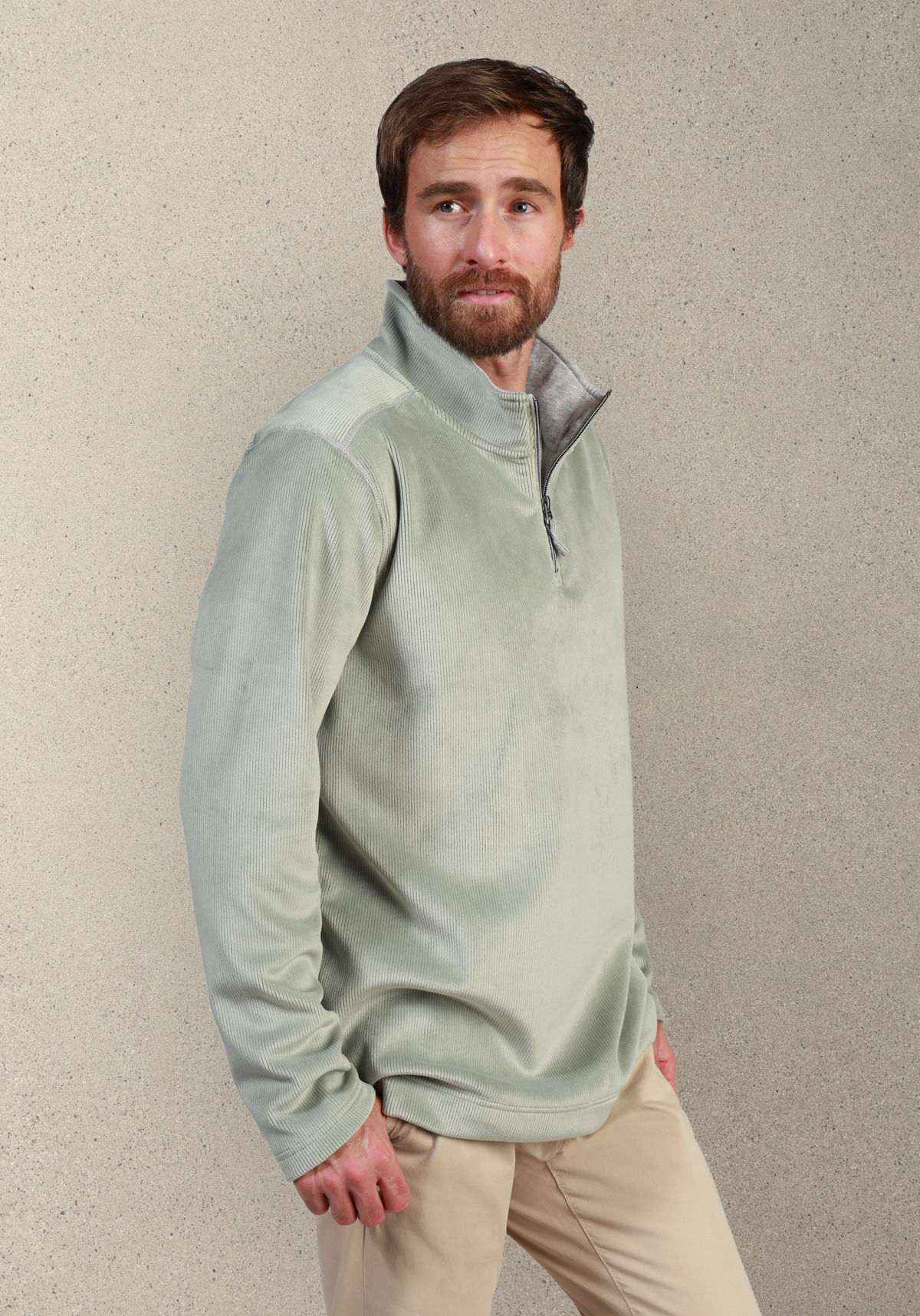 Apres Lux Sueded Corduroy Quarter-Zip