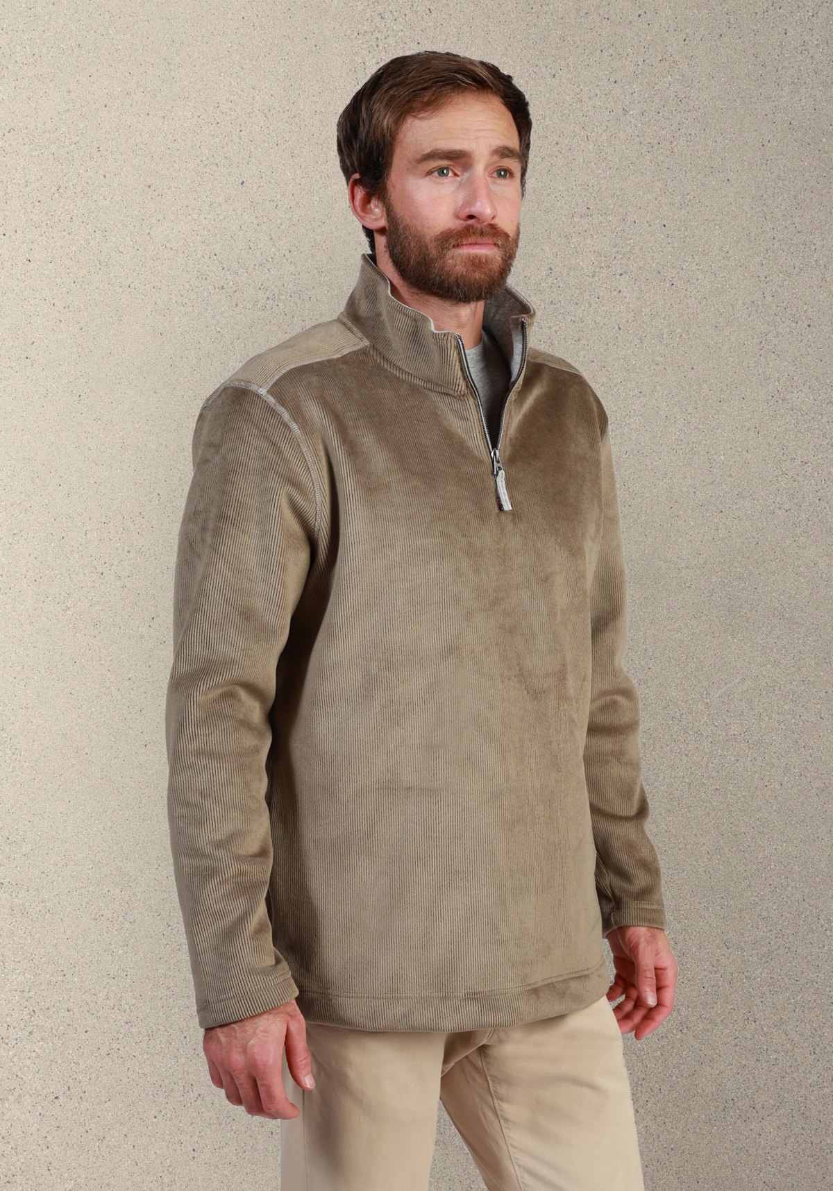 Apres Lux Sueded Corduroy Quarter-Zip
