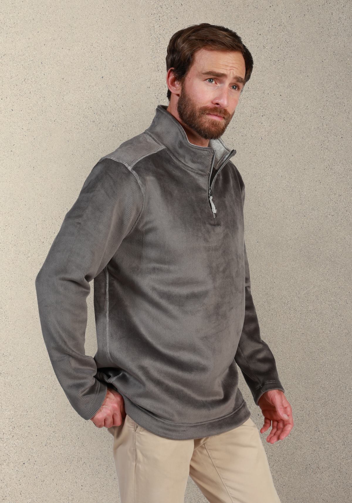 Apres Lux Sueded Corduroy Quarter-Zip
