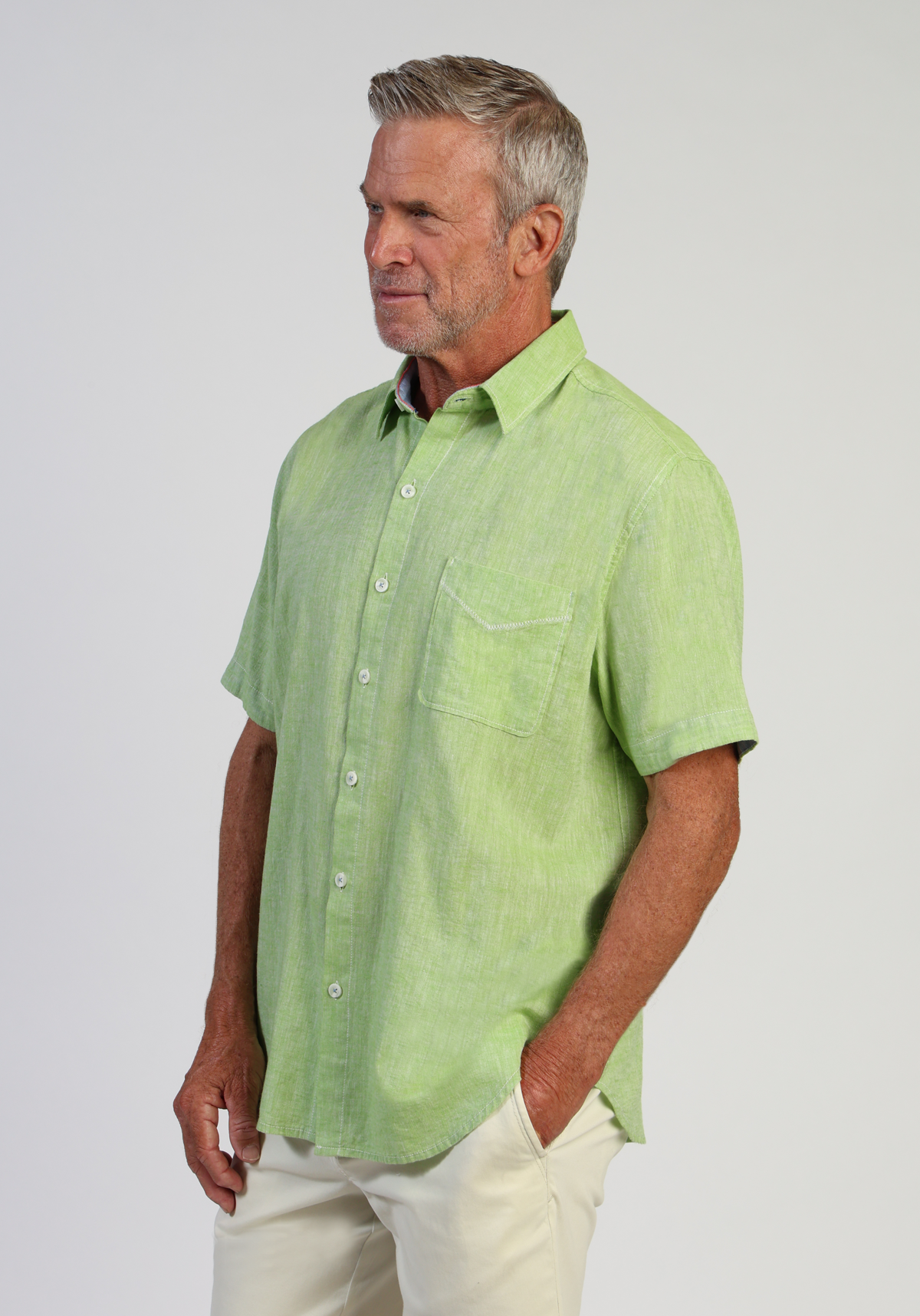 Washed Melange Linen Shirt
