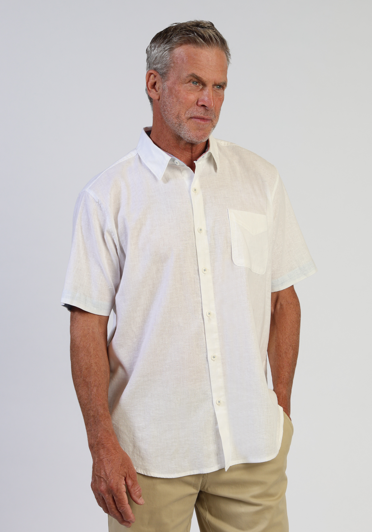 Washed Melange Linen Shirt