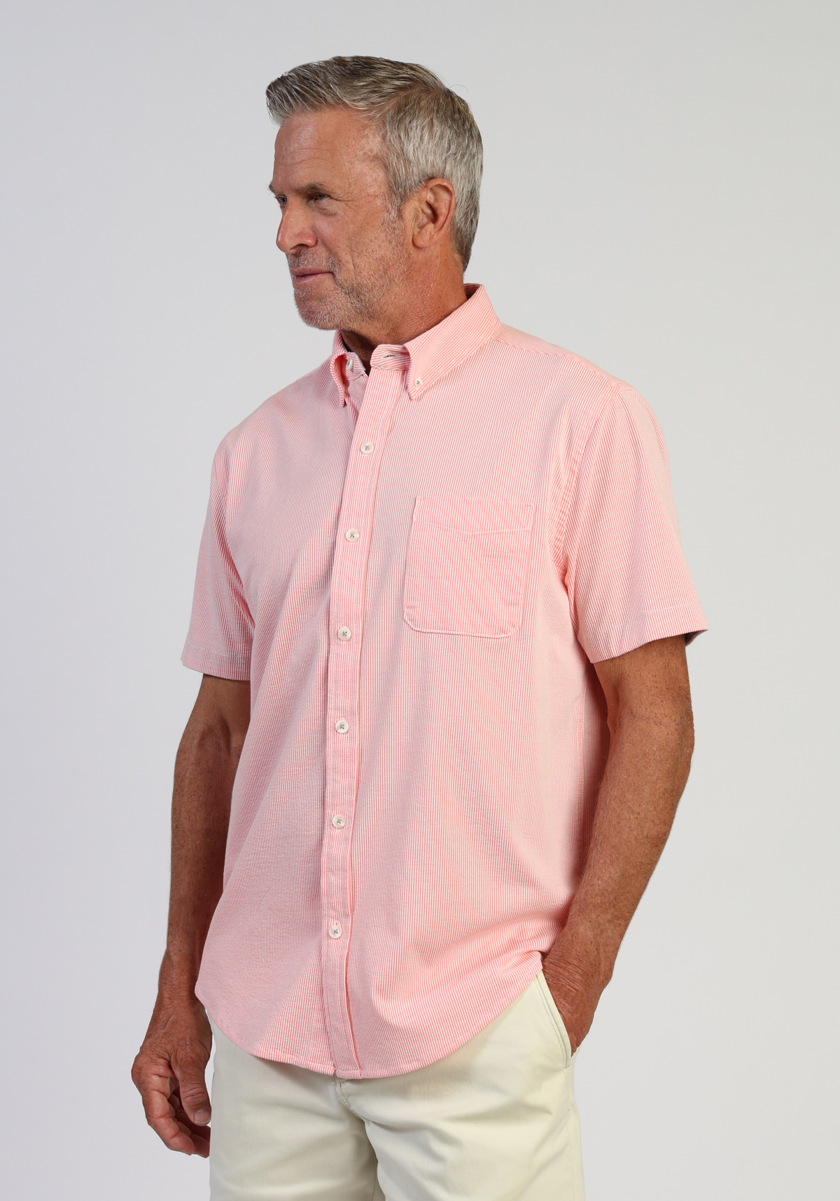 Stretch Knit Seersucker Shirt