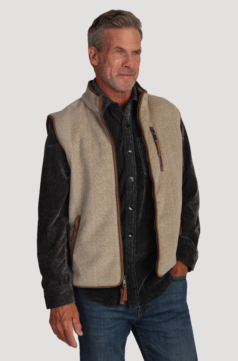 Herringbone Fleece Zip Vest