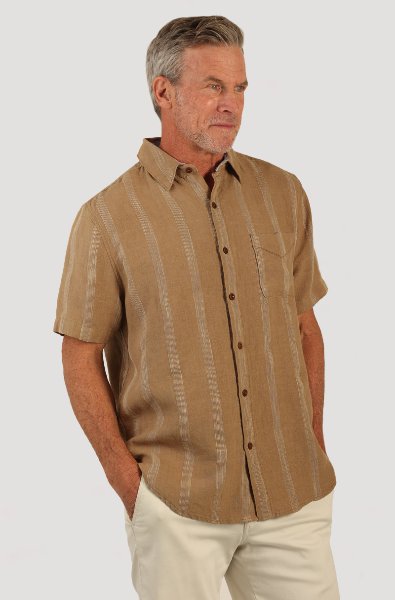 Lux Dobby Stripe S/S 1 PKT Shirt