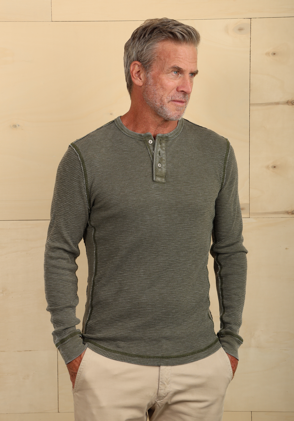 Bowery Waffle Thermal Henley