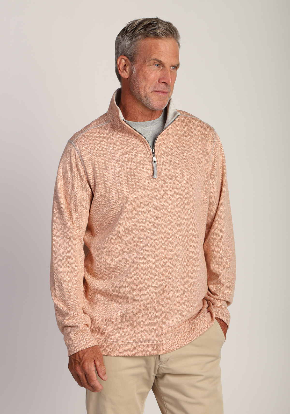 Herringbone Knit fleece 1/4 Zip Pullover
