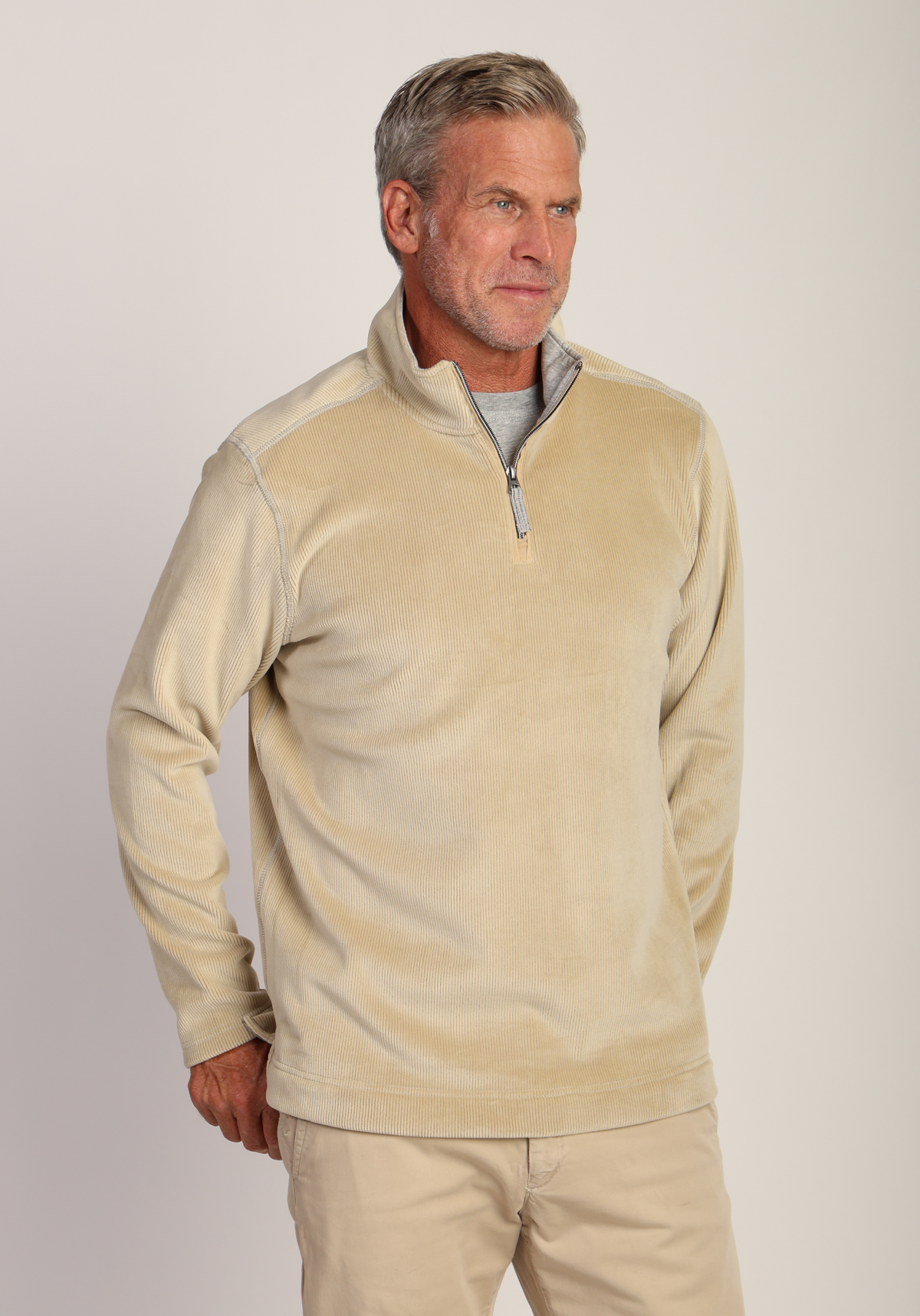 Apres Lux Sueded Cord 1/4 Zip Pullover