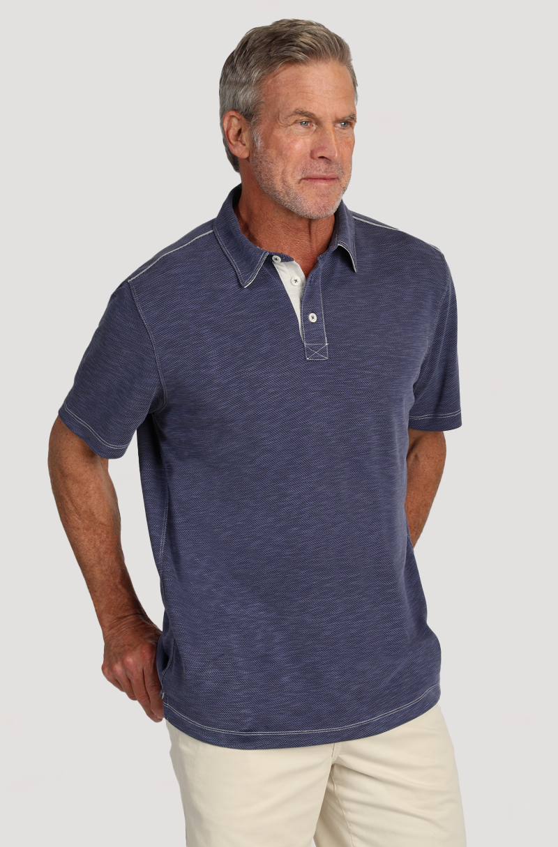 Sueded Dobby Model Tencel Polo