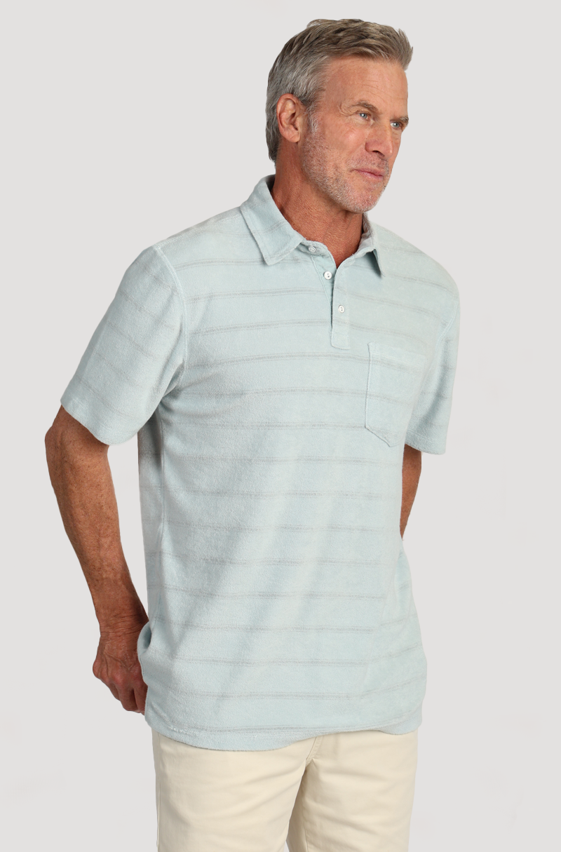 Cabana Towel Terry Stripe Polo