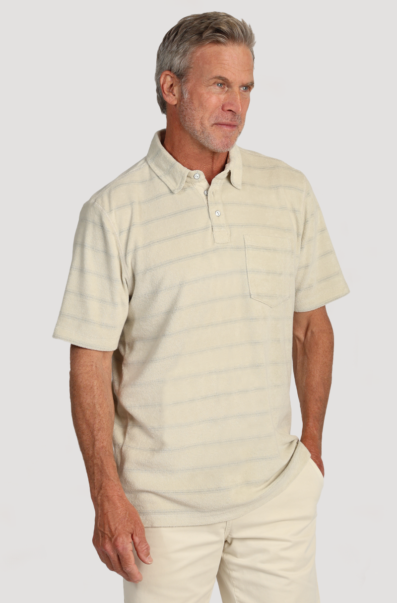 Cabana Towel Terry Stripe Polo
