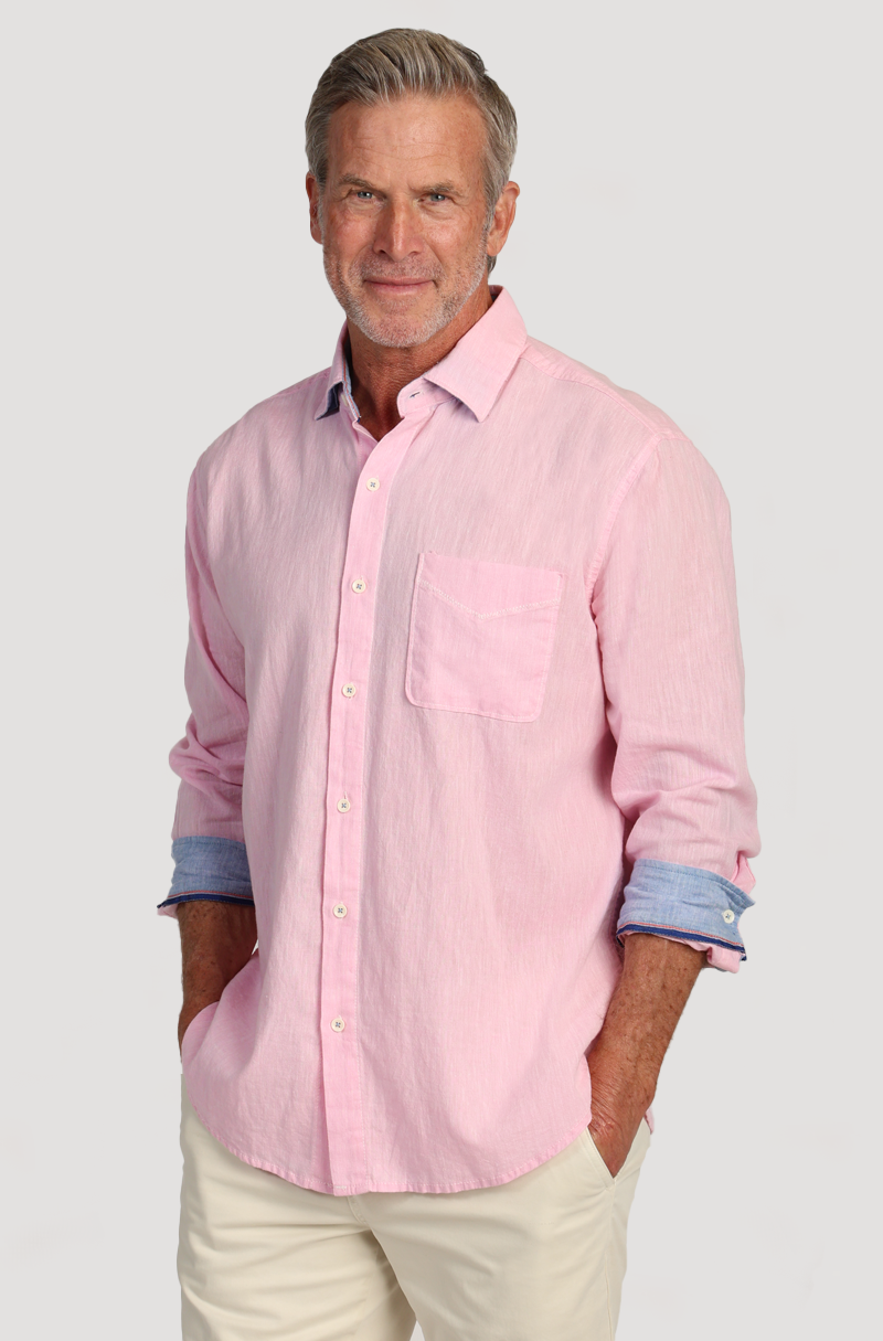 Washed Melange Linen L/S Shirt