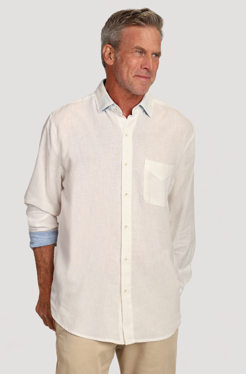 Washed Melange Linen L/S Shirt