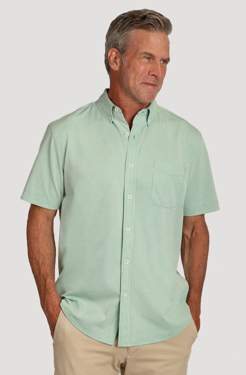 Stretch Knit Seersucker Shirt