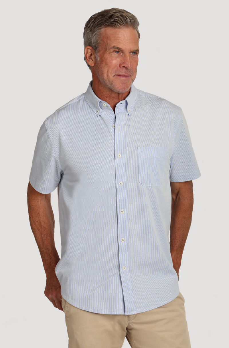 Stretch Knit Seersucker Shirt