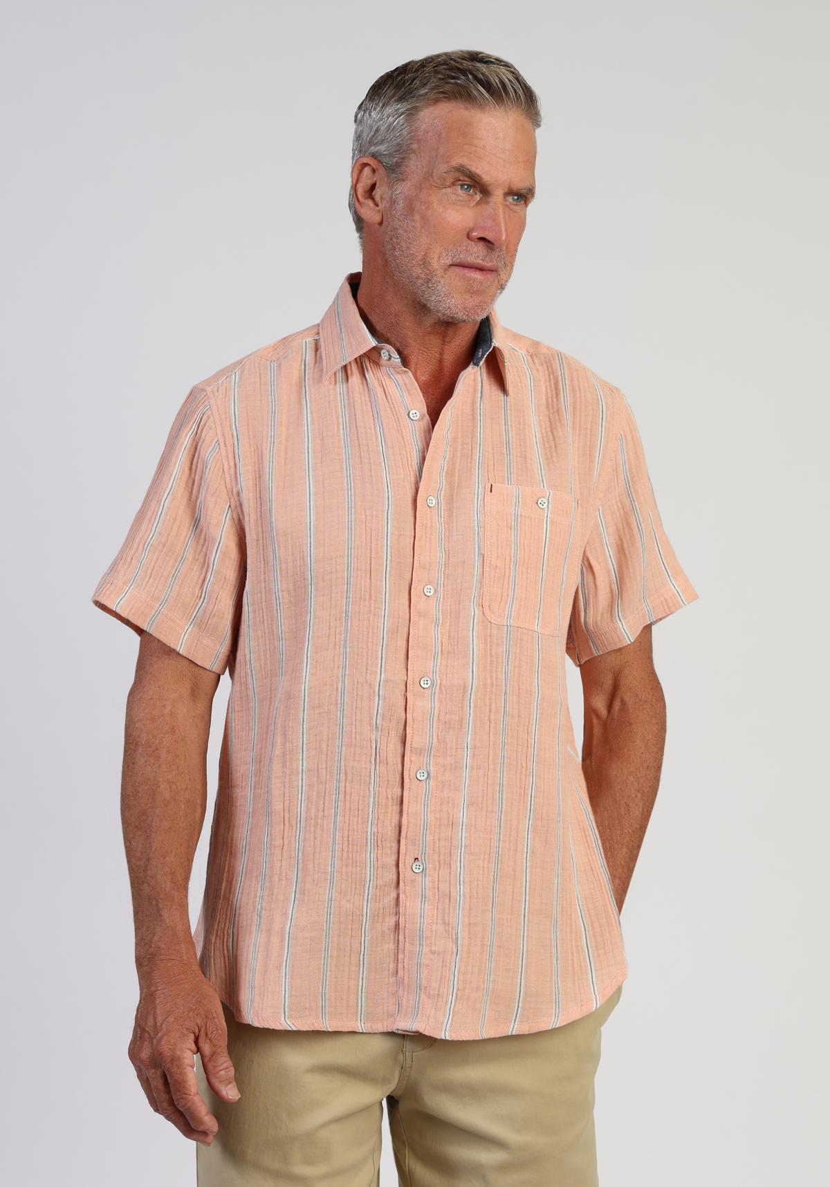 Hampton Doublecloth Cotton Stripe Shirt