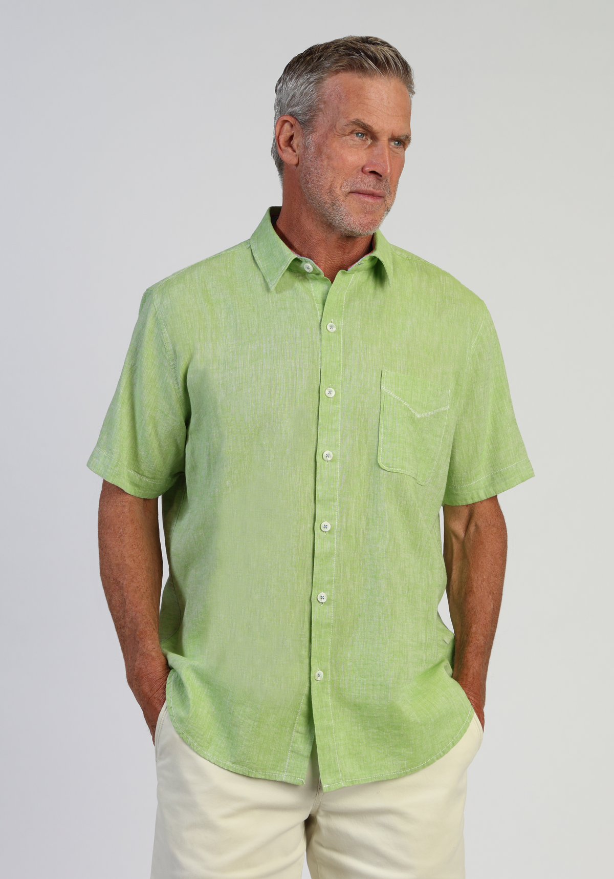 Washed Melange Linen Shirt