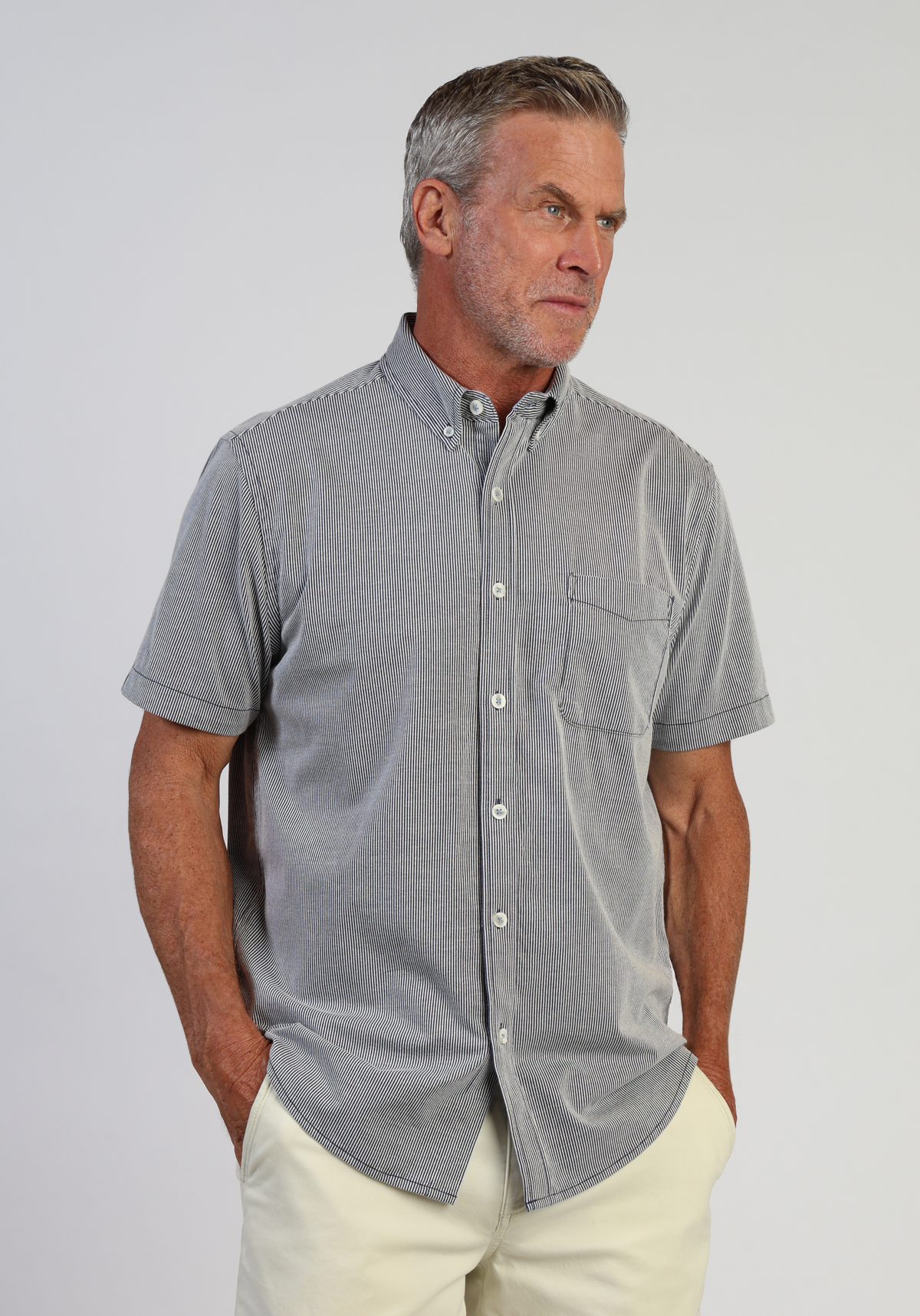 Stretch Knit Seersucker Shirt