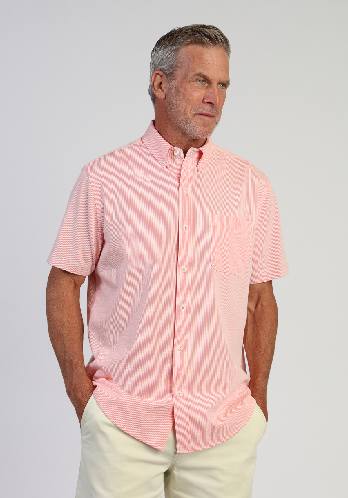 Stretch Knit Seersucker Shirt