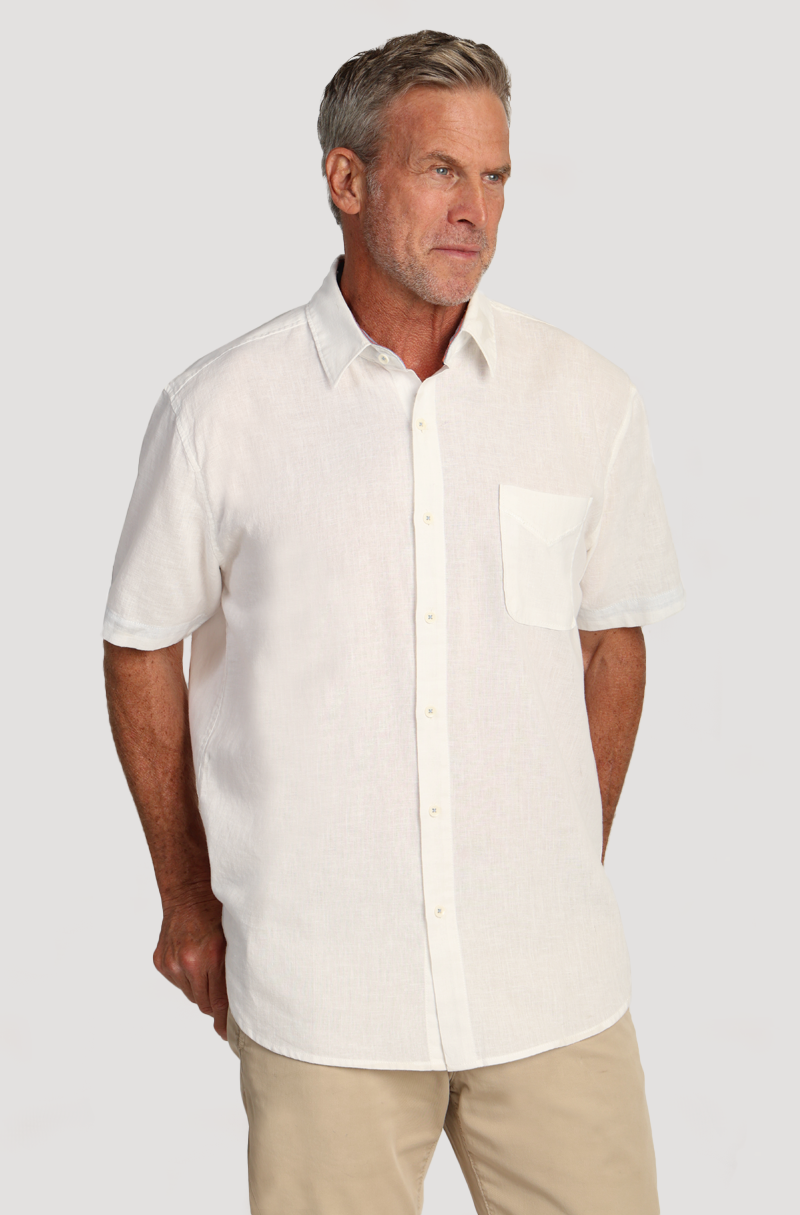 Washed Melange Linen Solid Shirt