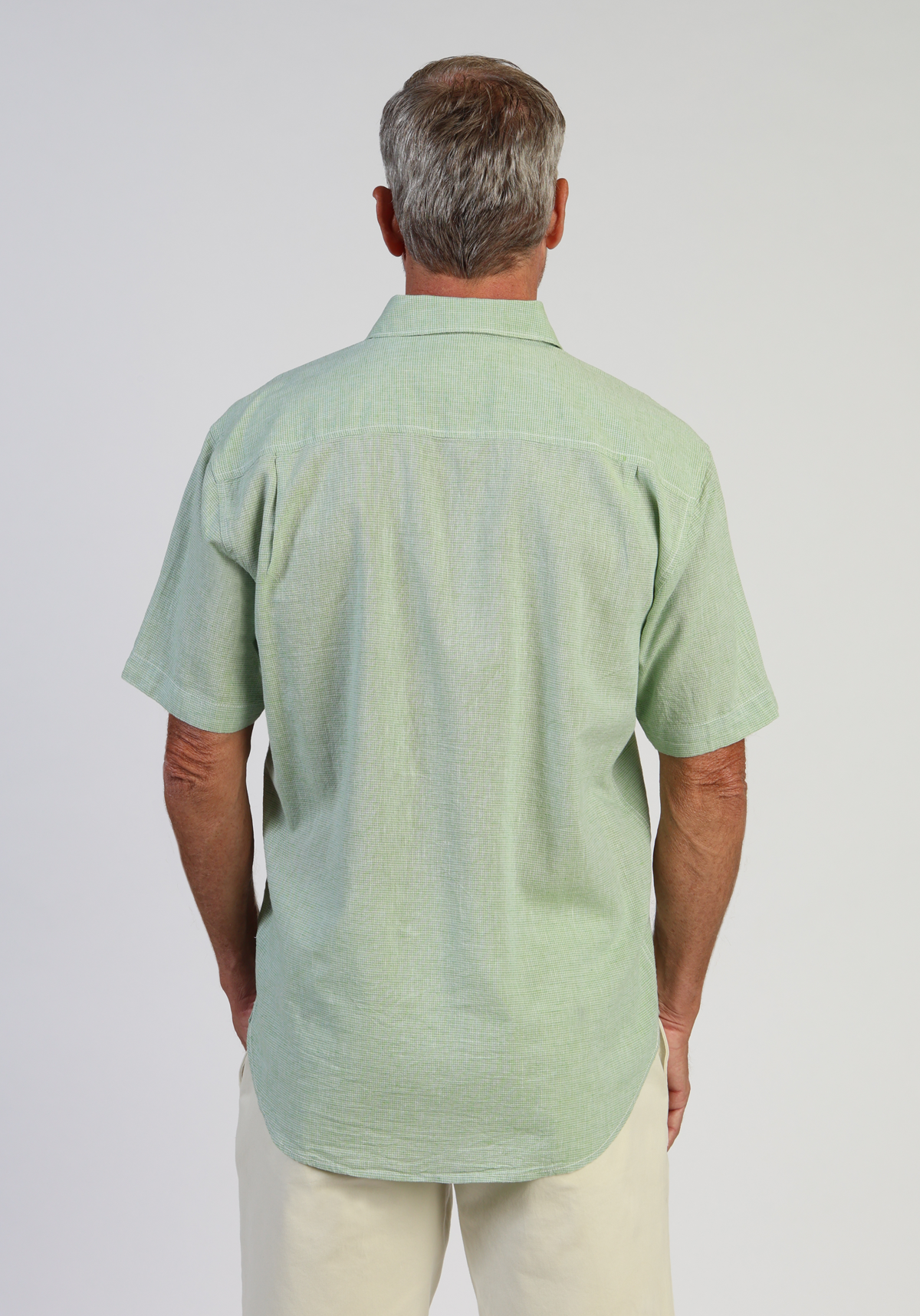 Washed Melange Linen Mini Checks Shirt