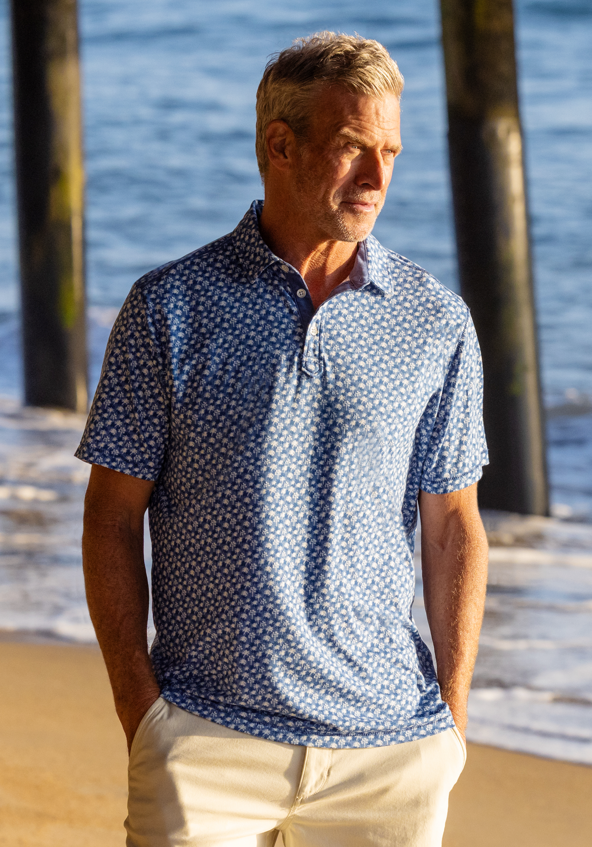 Palms Print Polo